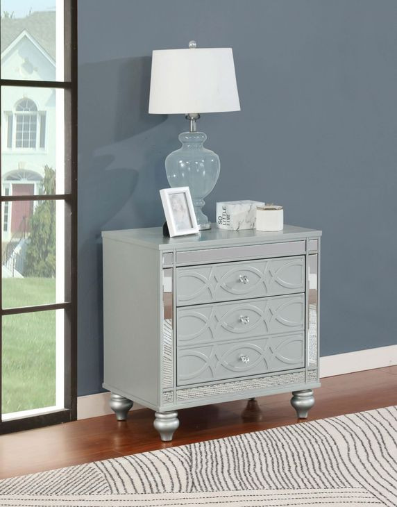 Gunnison Silver Metallic Nightstand