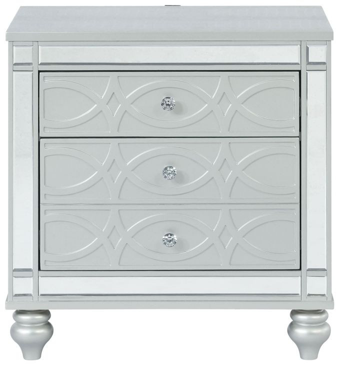 Gunnison Silver Metallic Nightstand