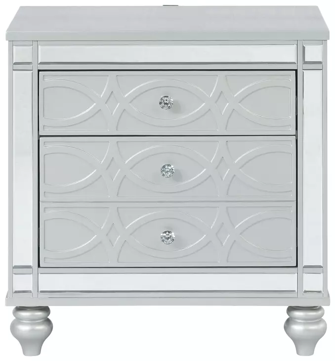 Gunnison Silver Metallic Nightstand