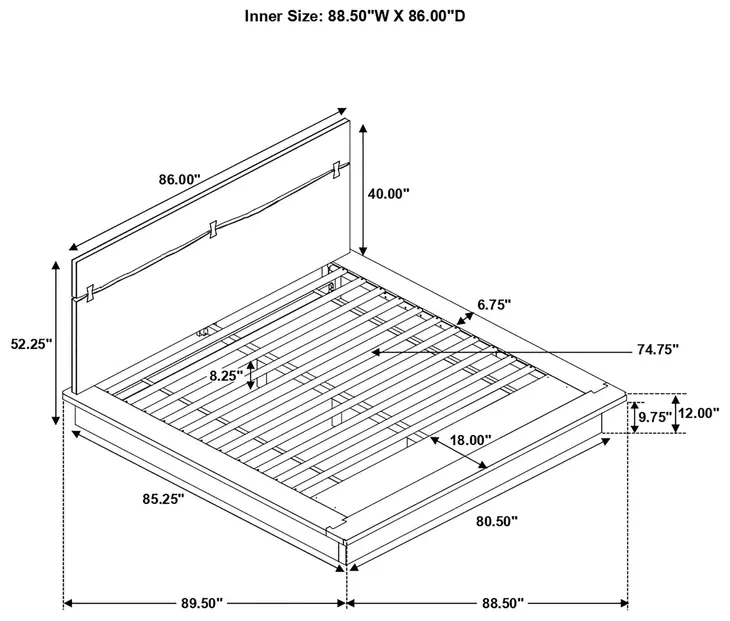 Winslow Smokey Walnut and Coffee Bean King Platform Bed