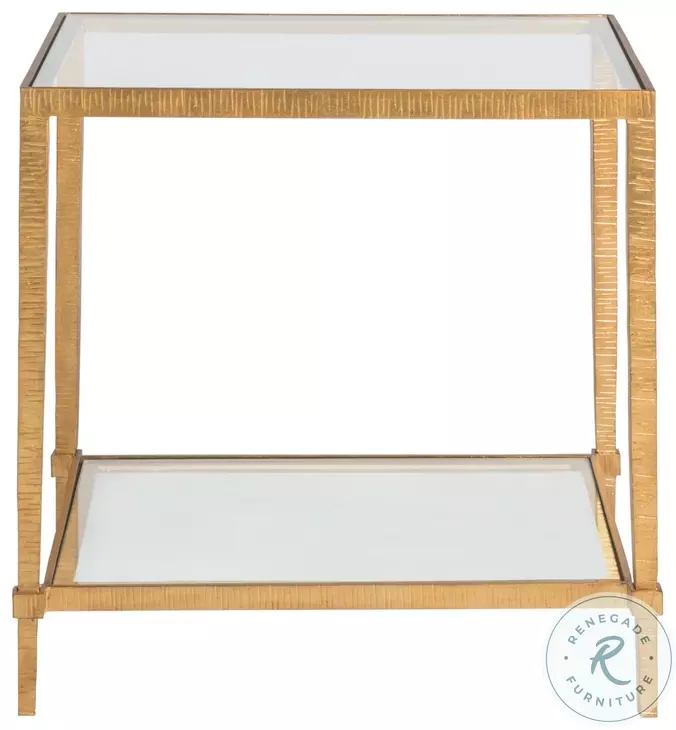 Metal Designs Gold Leaf Claret Rectangular End Table