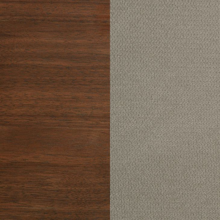 Maderia Walnut King Upholstered Panel Bed