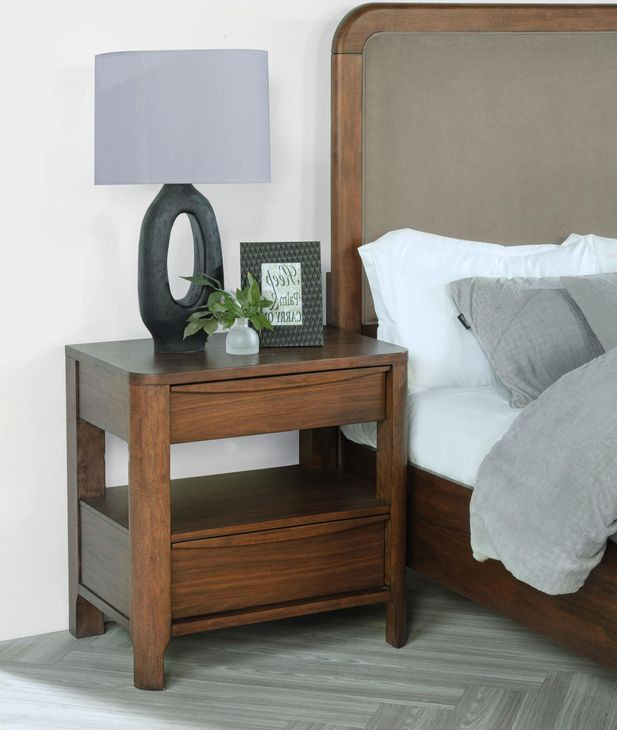 Maderia Walnut 2 Drawer Nightstand