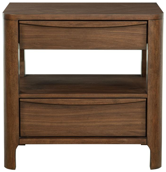 Maderia Walnut 2 Drawer Nightstand