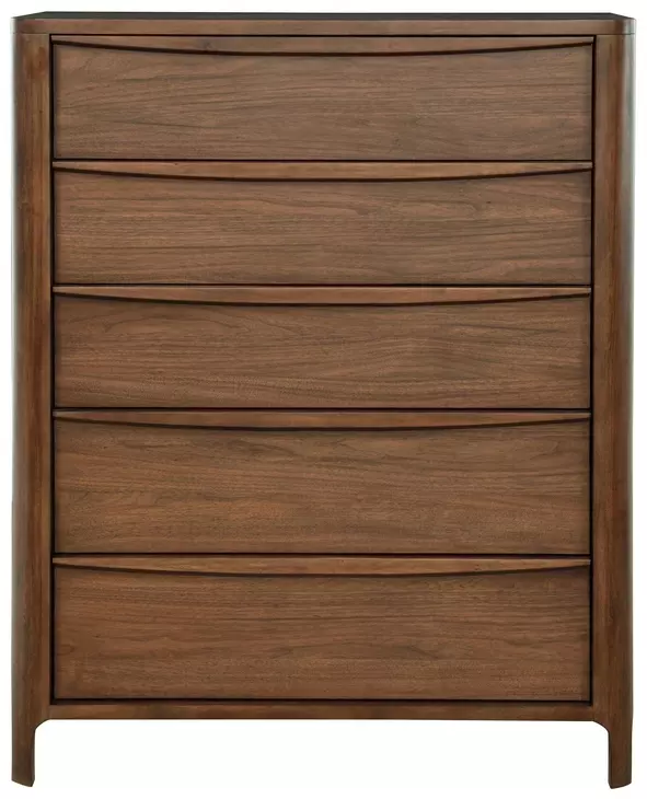 Maderia Walnut 5 Drawer Chest