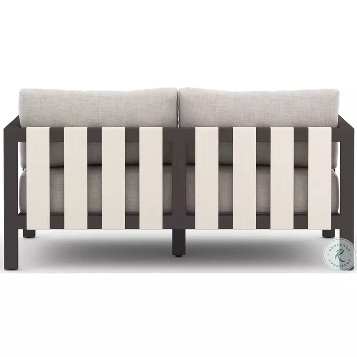 Sonoma Stone Grey And Bronze Performance Fabric Outdoor Loveseat