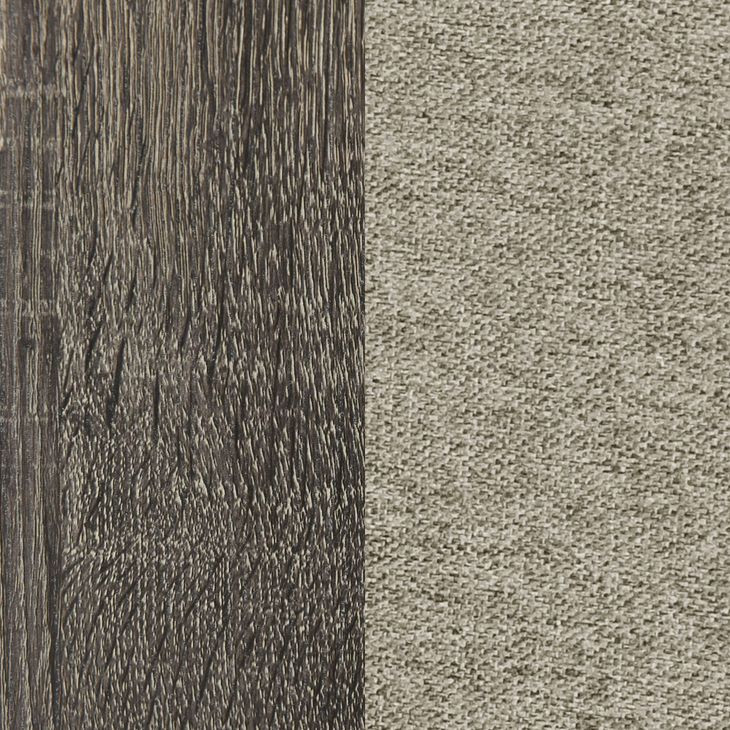 Wright Brown Oak King Upholstered Panel Bed