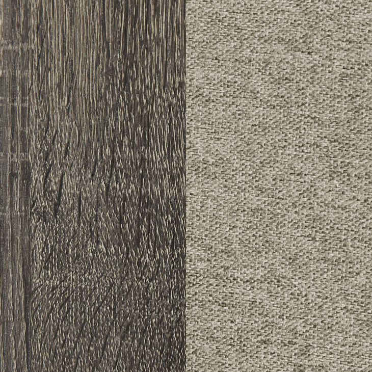 Wright Brown Oak California King Upholstered Panel Bed