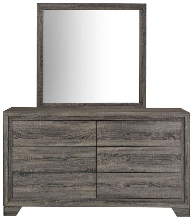 Wright Brown Oak 6 Drawer Dresser With Mirror