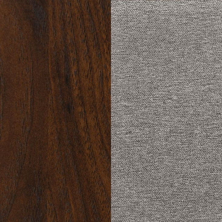 Welsley Walnut King Upholstered Panel Bed