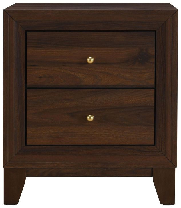 Welsley Walnut 2 Drawer Nightstand