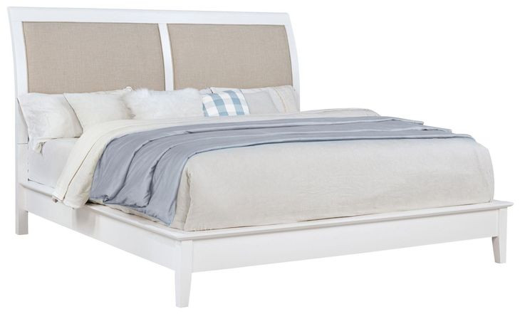 Bexhill White King Upholstered Panel Bed