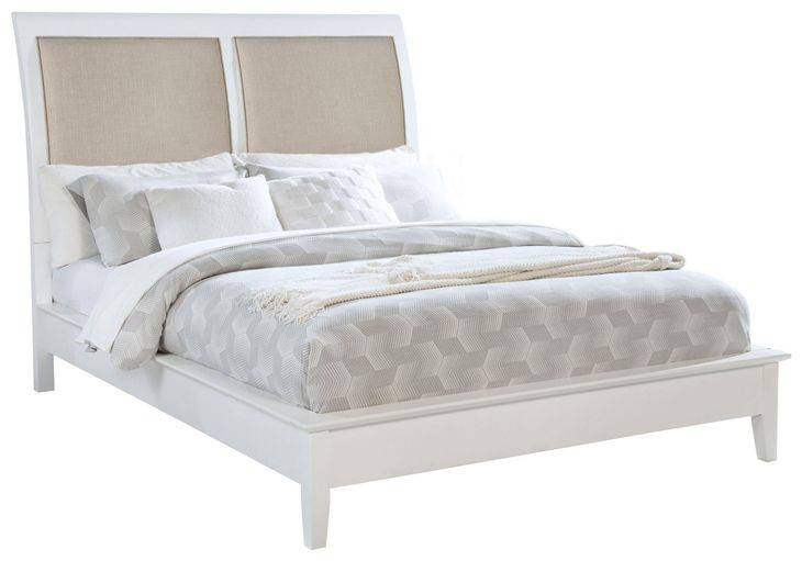 Bexhill White Queen Upholstered Panel Bed