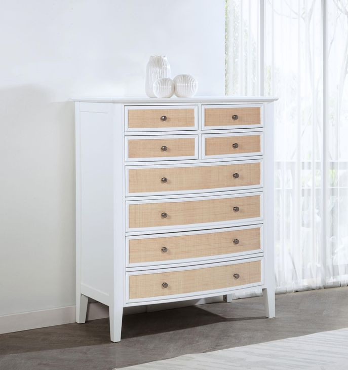 Bexhill White 8 Drawer Chest
