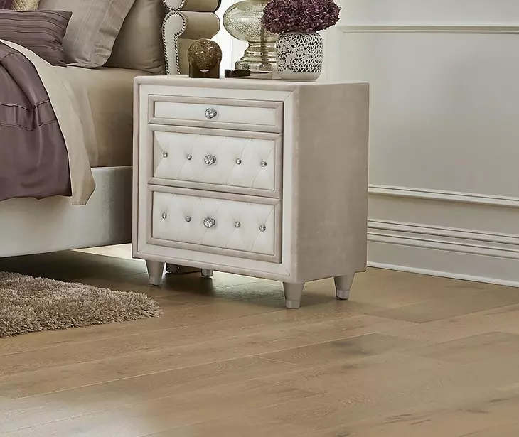 Antonella Ivory And Camel Nightstand