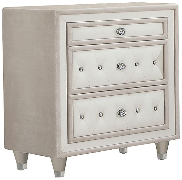 Antonella Ivory And Camel Nightstand