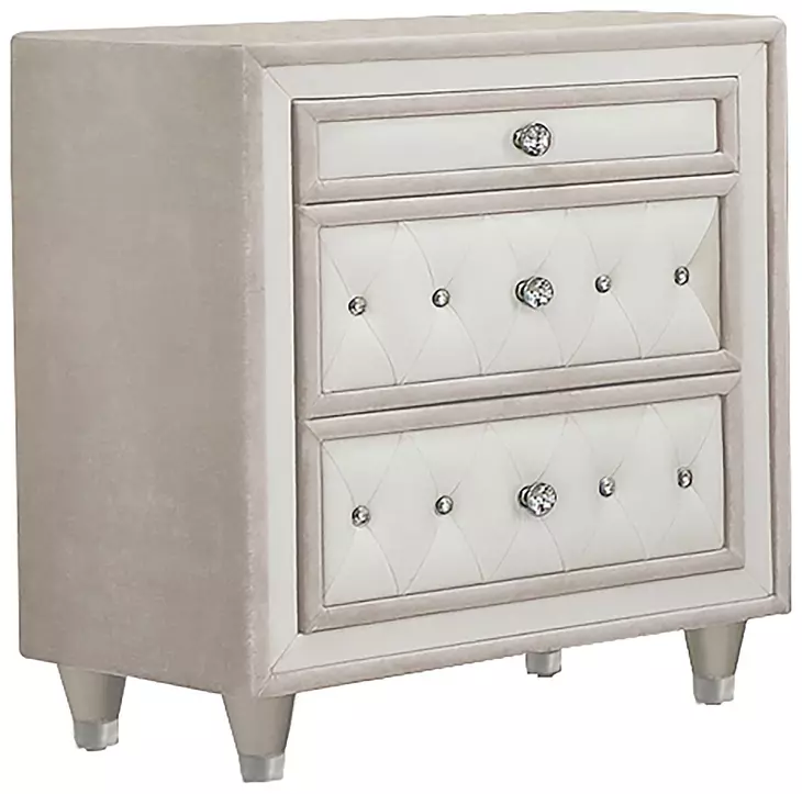 Antonella Ivory And Camel Nightstand