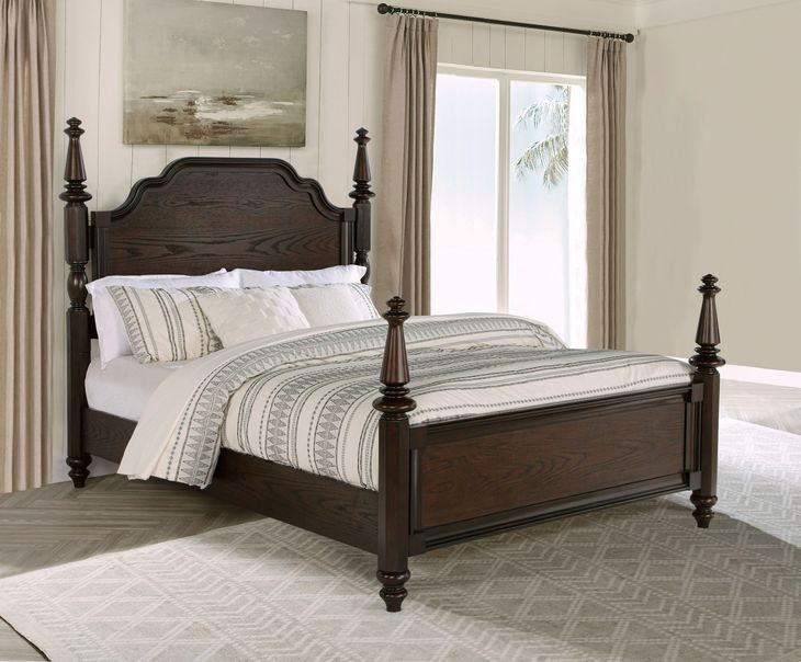 Andover Dark Oak California King Poster Bed