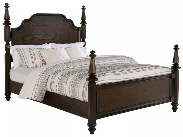 Andover Dark Oak Queen Poster Bed
