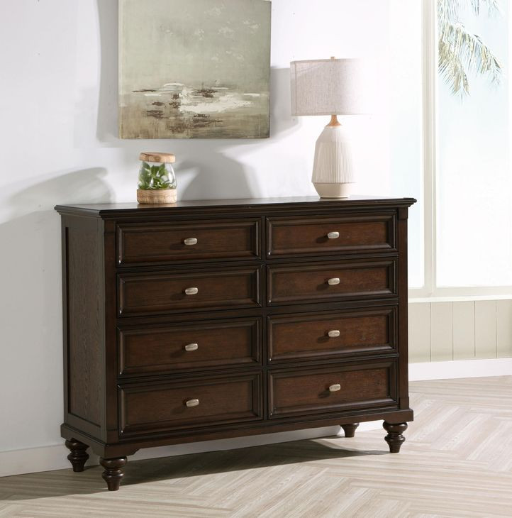 Andover Dark Oak 8 Drawer Dresser