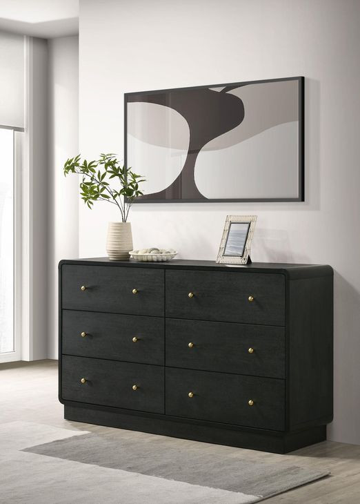 Cavelle Black 6 Drawer Dresser