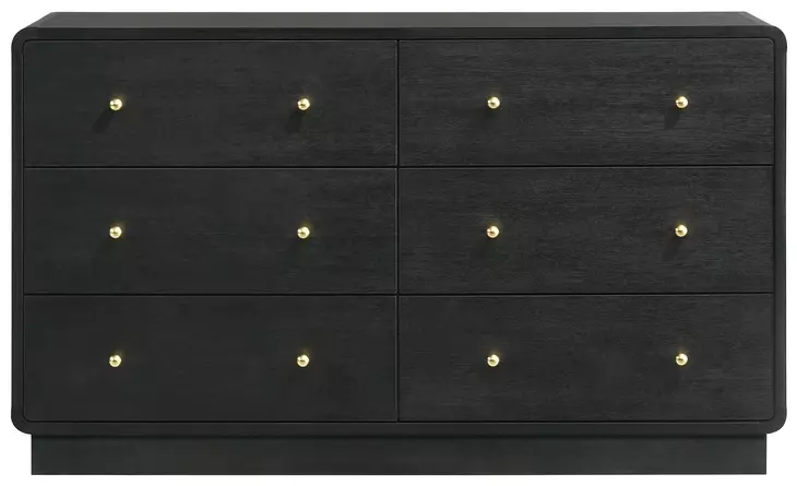 Cavelle Black 6 Drawer Dresser