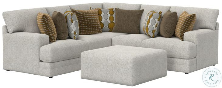 Tori Birch L-Shape Sectional with Ottoman