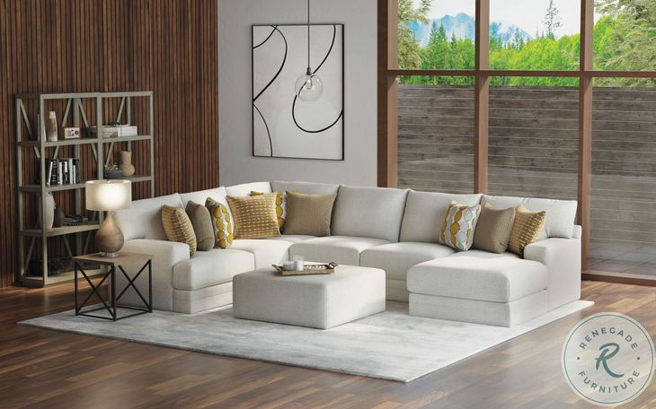 Tori Birch 154" RAF Sectional with Ottoman