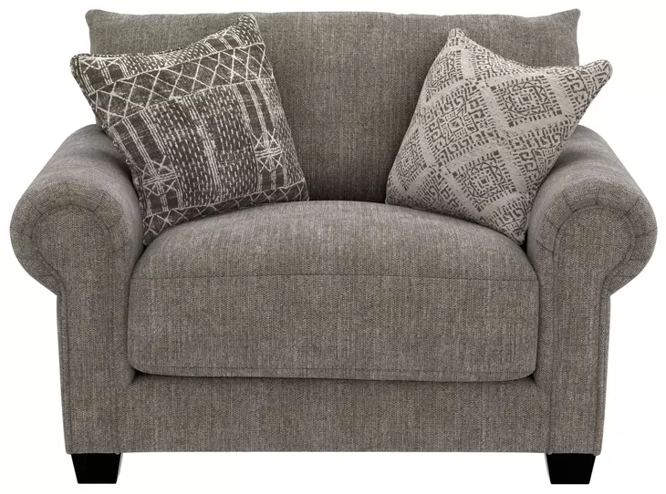 Barrett Stone Upholstered Chair and A Half with Pillows