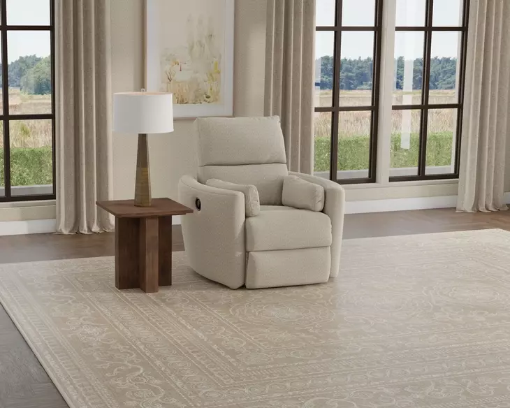Barrett Natural Swivel Glider Recliner with Pillow