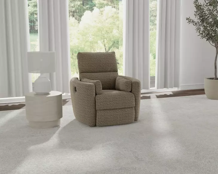 Barrett Stone Swivel Glider Recliner with Pillow
