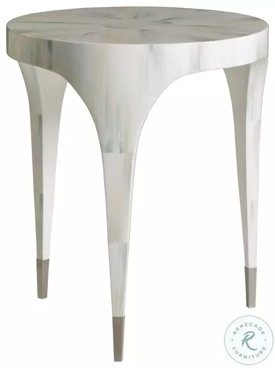 Signature Designs White And Gray Bone Bello Round Spot Table