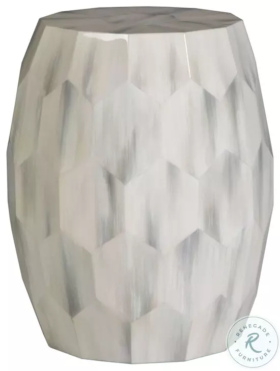 Signature Designs White And Gray Bone Bello Faceted Drum Table