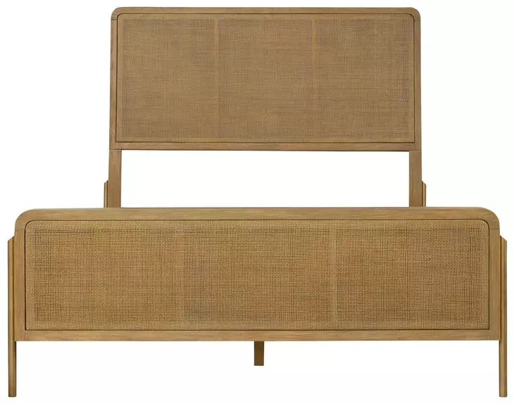 Arini Sand Wash King Upholstered Panel Bed