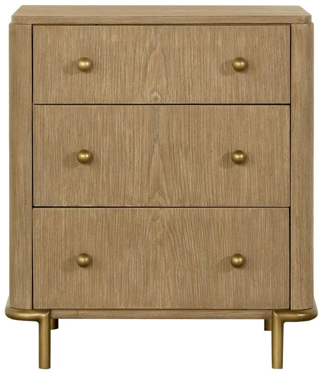Arini Sand Wash 3 Drawer Nightstand