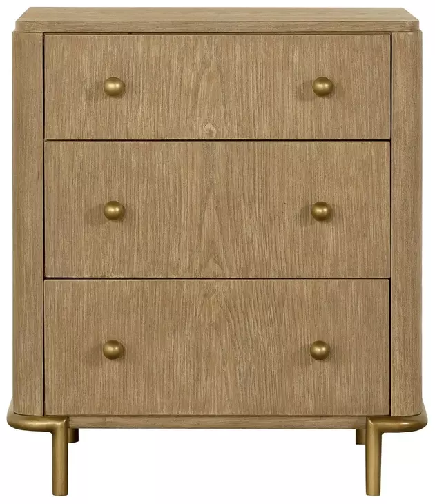 Arini Sand Wash 3 Drawer Nightstand