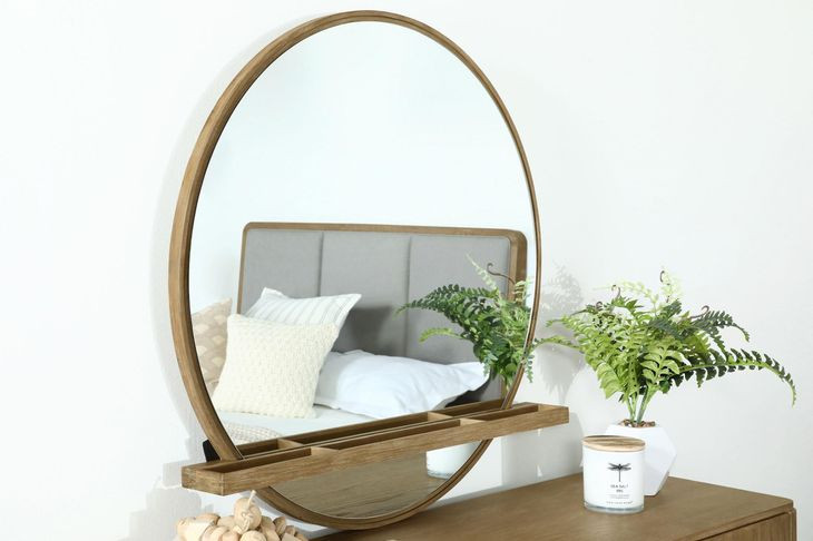 Arini Sand Wash Round Dresser Mirror