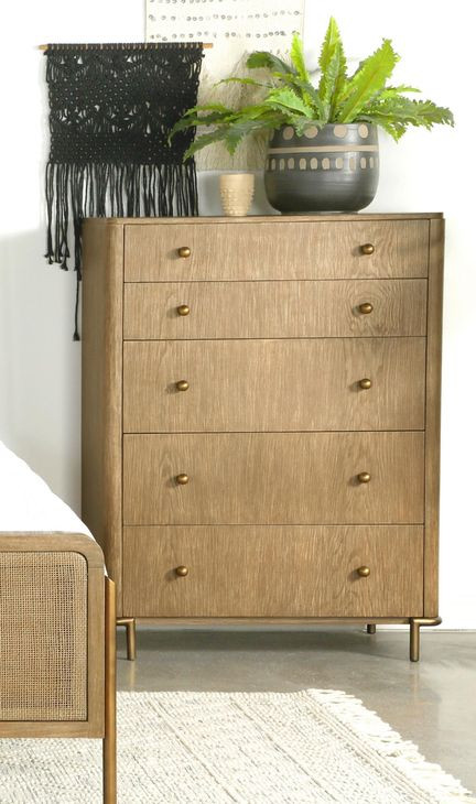 Arini Sand Wash 5 Drawer Chest
