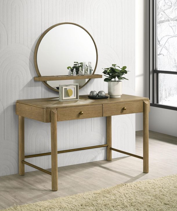 Arini Sand Wash 2 Drawer Vanity Desk
