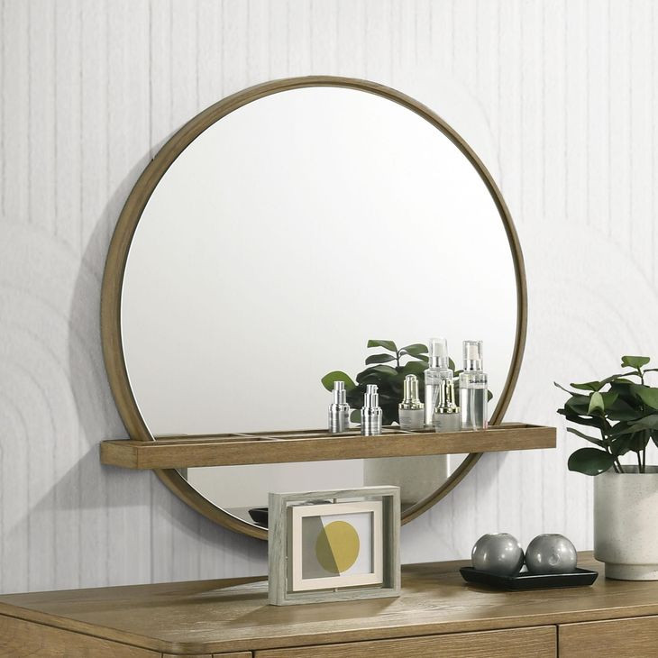 Arini Sand Wash Round Vanity Wall Mirror