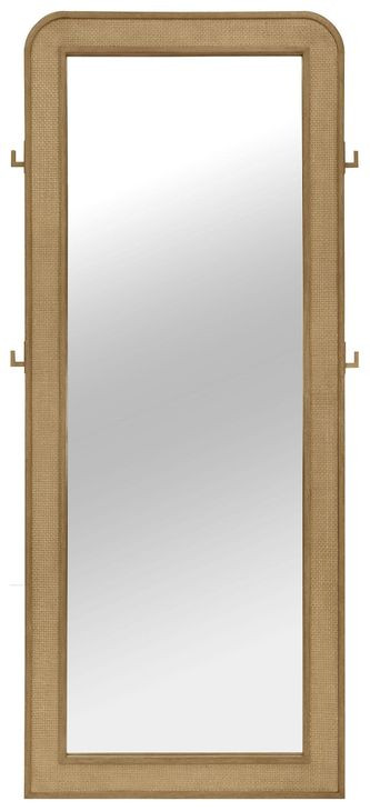 Arini Sand Wash Cane Weave Full Length Standing Floor Mirror