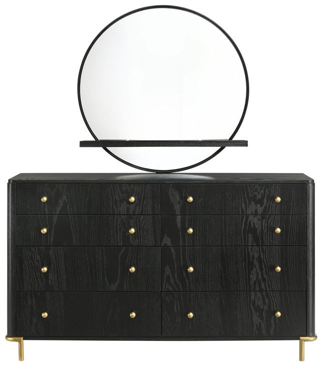 Arini Black 8 Drawer Dresser with Mirror