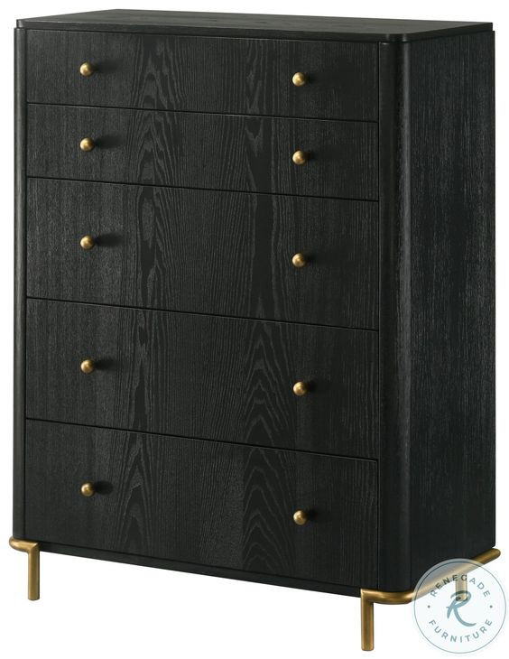 Arini Black and Cream Upholstered Panel Bedroom Set