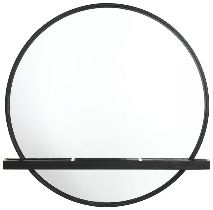 Arini Black Round Vanity Wall Mirror