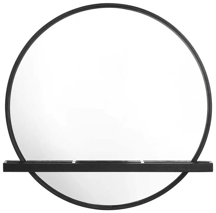 Arini Black Round Vanity Wall Mirror