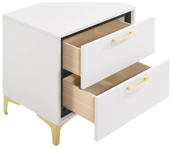 Kendall White 2 Drawer Nightstand
