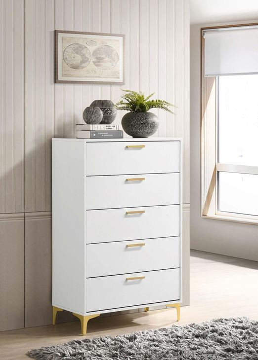 Kendall White 5 Drawer Chest