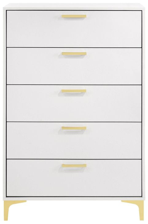 Kendall White 5 Drawer Chest