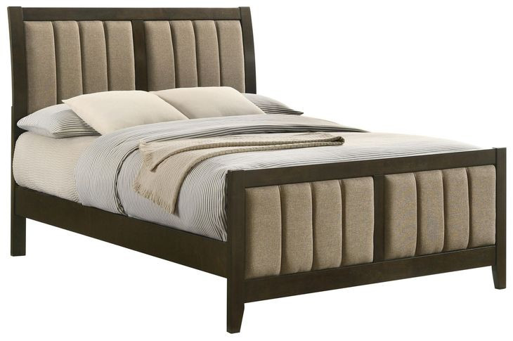Wilkes Dark Cocoa Full Upholstered Panel Bed