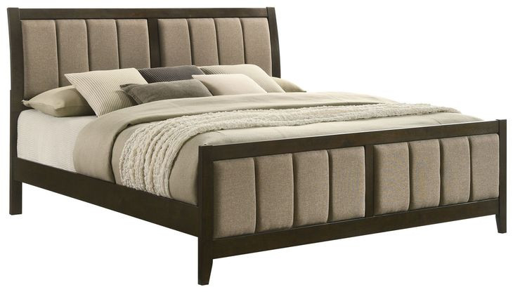 Wilkes Brown California King Upholstered Panel Bed